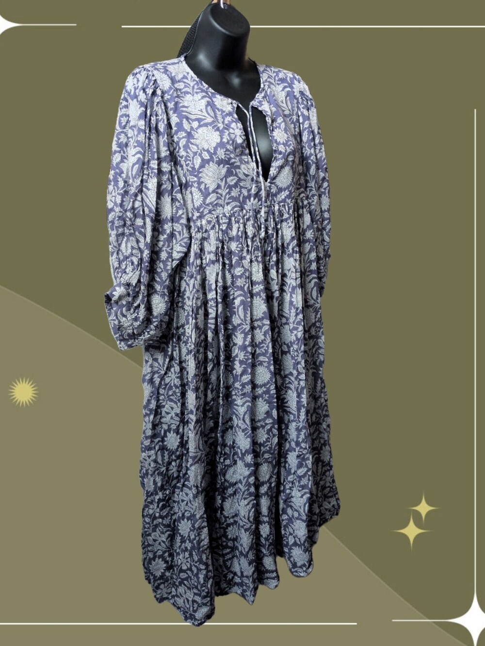 ✨ Daughters of India Kyra Midi Dress in Blue Iris Size L